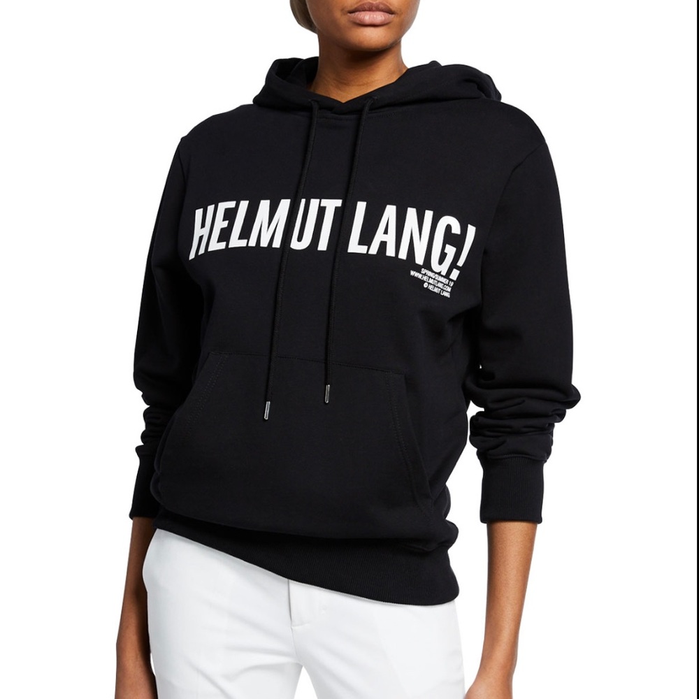 Like new Helmet Lang Exclamation Mark Logo Drawstring Hoodie xs